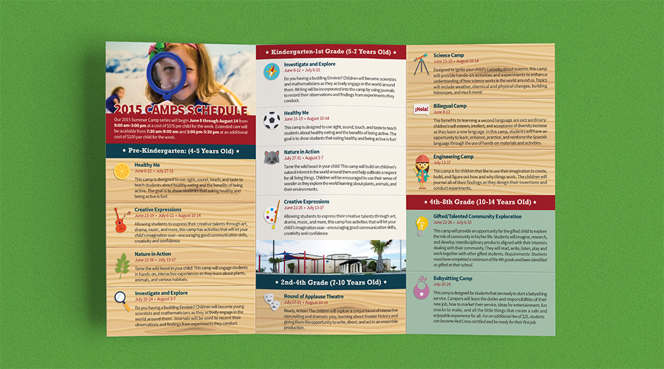 Tri-Fold Brochure Inside Custom crafted text helps describe your services to potential clients.