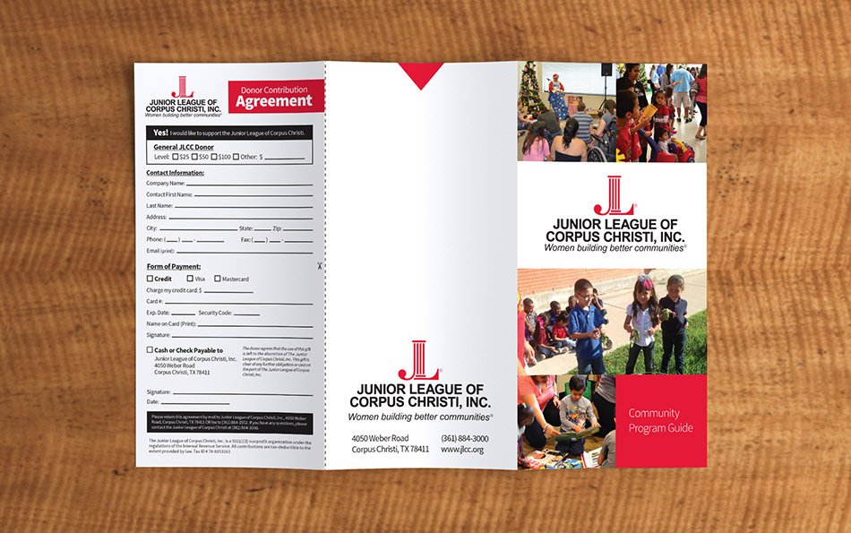 Yearly Brand Awarness Campaign Tri-Fold Brochure The Junior League of Corpus Christi Yearly Brand Awarness Campaign Tri-Fold Brochure