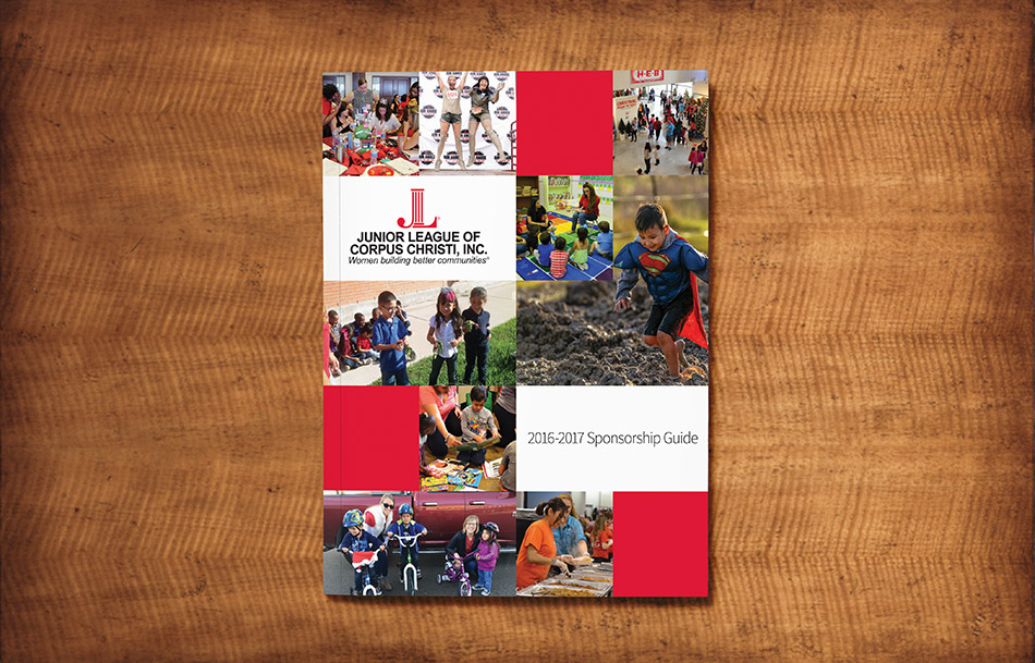Yearly Brand Awarness Campaign Bi-Fold Brochure Cover The Junior League of Corpus Christi Yearly Brand Awarness Campaign Bi-Fold Brochure Cover